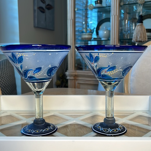 El Palomar Butterfly Martini/Margarita Glass (2) - Picture 2 of 7